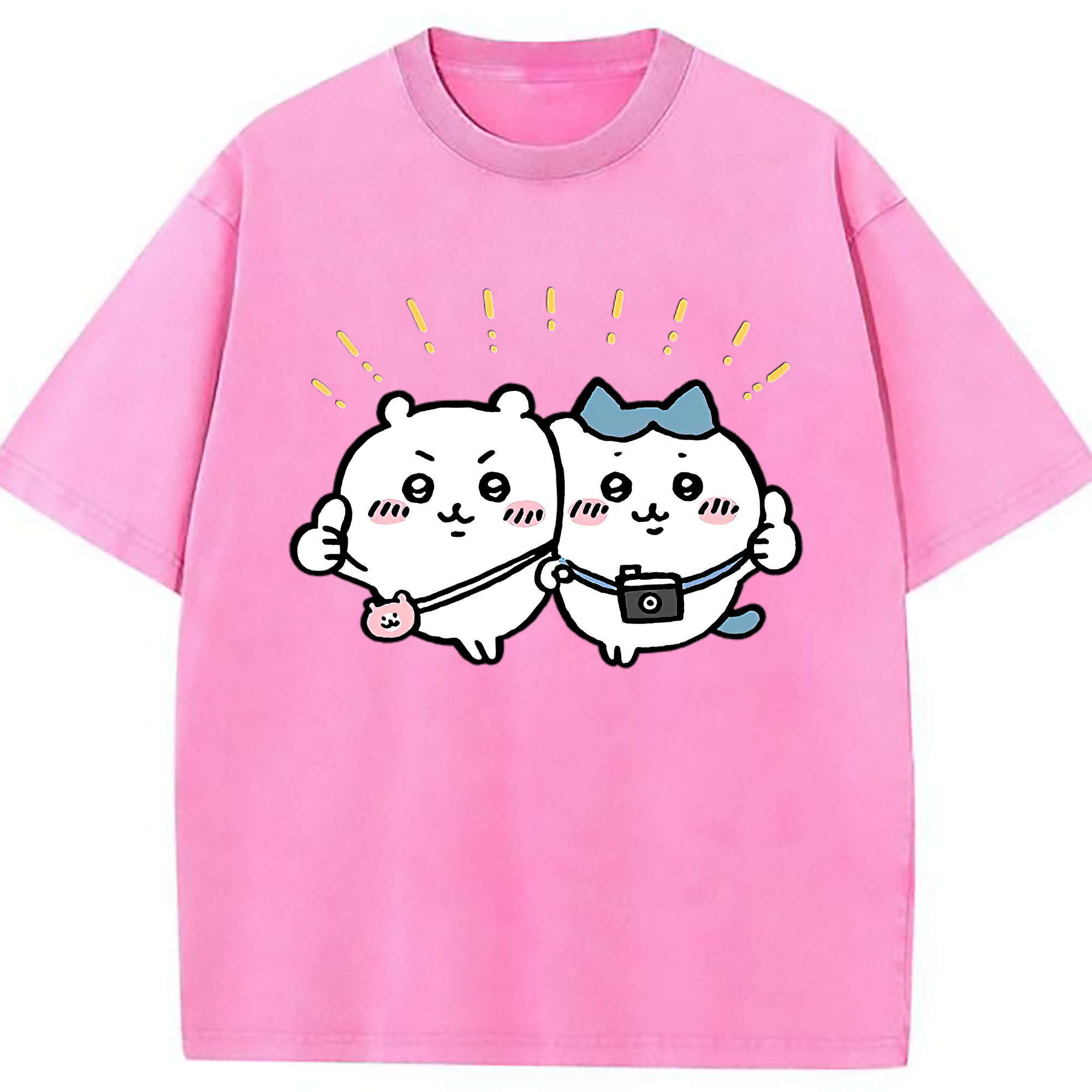 （画像用） ちいかわ ちいかわ Chii-kawa chiikawa 綿100% ヴィンテージ風 半袖Tシャツ（フロントプリント）